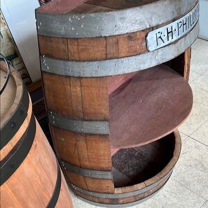 Rustic Wooden Barrel Shelf